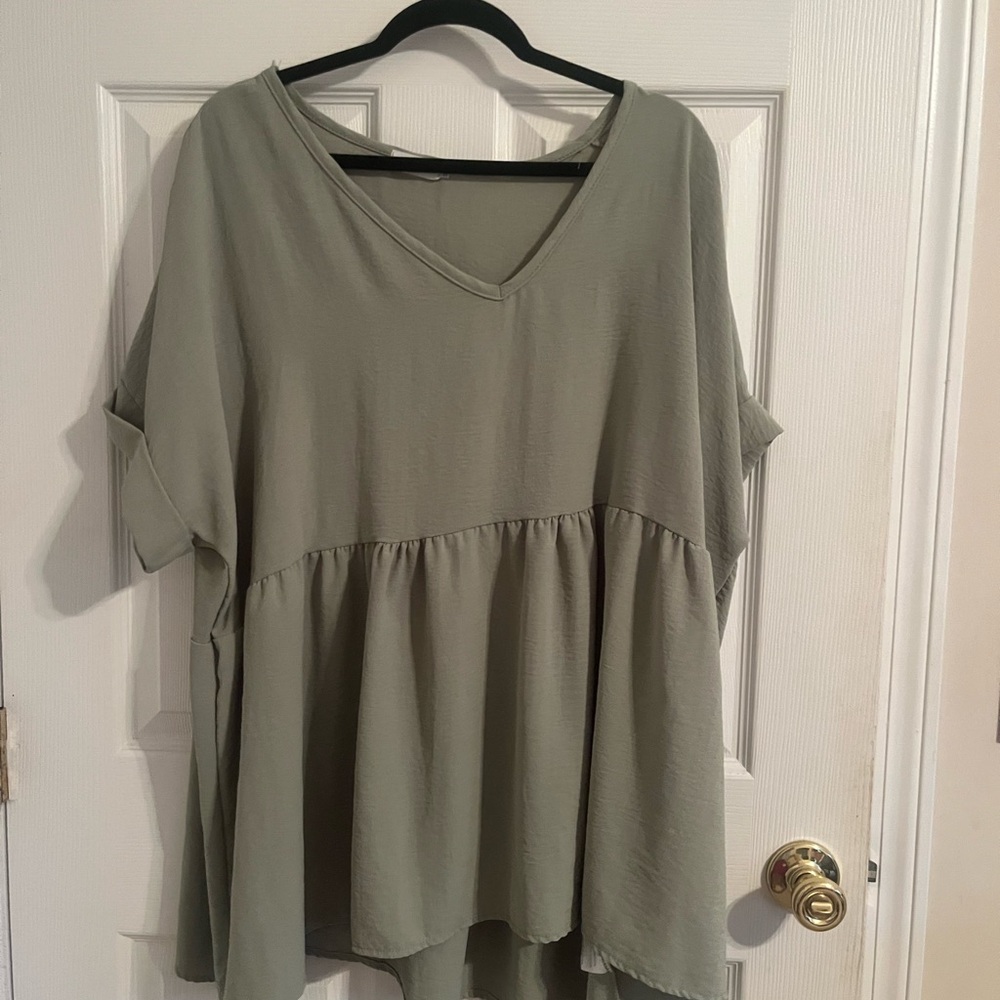 Women's Sage V-Neck Babydoll Top